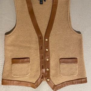 Vintage Ralph Lauren Wool/Cashmere Leather Vest